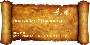 Andráskó Alexandra névjegykártya