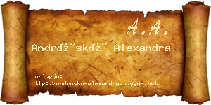 Andráskó Alexandra névjegykártya